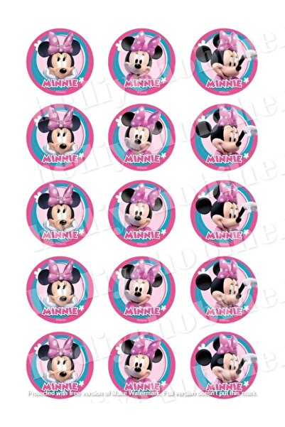 hediyehobihersey Minnie Kurabiye Baskısı, Yenilebilir Gıda Baskısı, Yenilebil...