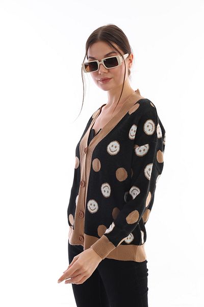 Pinpery Brown Smiley Face Cardigan