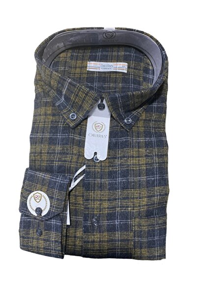 gambia outdoors Erkek Klasik Kesim Kışlık Yün Gömlek Büyük Beden