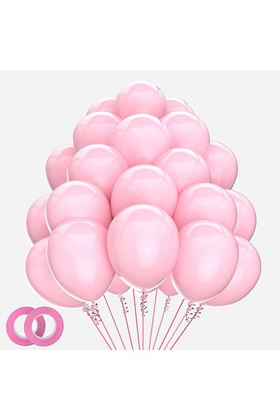 ELGALA Balloon Shiny Metallic Helium Balloon 10 Pieces Pink Color