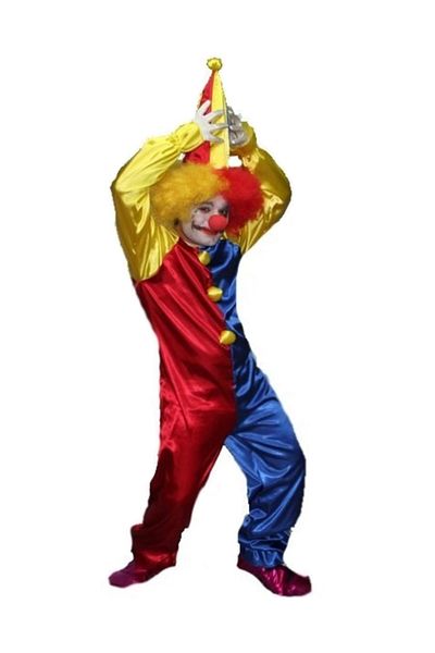 tahtakale marketi Adult Jumpsuit Clown Costume Blue Red