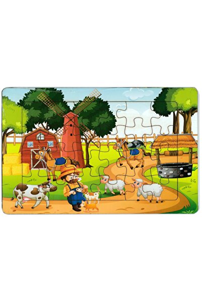 ibis oyuncak أحجية خشبية لحيوانات المزرعة مكونة من 24 قطعة