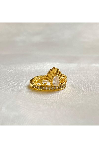 soiestore Zircon Stone Royal Crown Ring Adjustable