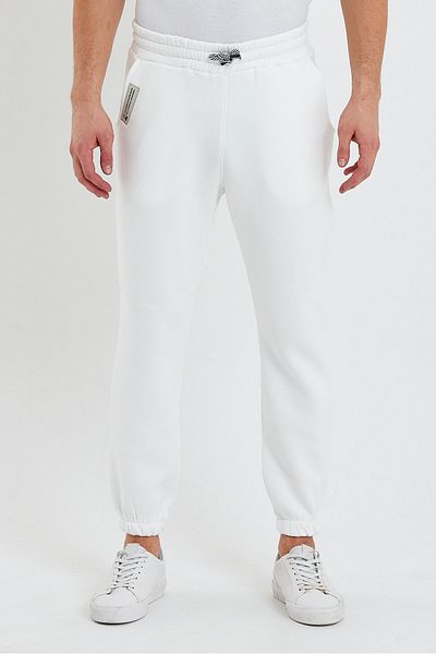 Tarz Cool White Men's Regular Fit Elastic Leg Sweatpants