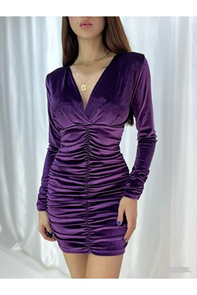 Secret Passion Lingerie Rochie de seară detaliată adunare din țesătură mov di...