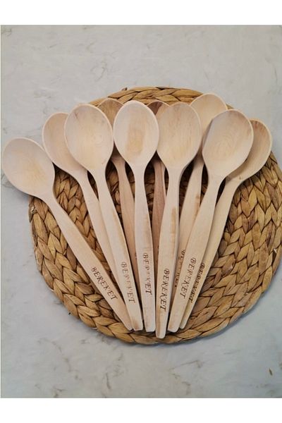 Bereket Wooden Wooden Spoon 25 cm Pot Pan Mixing Spoon