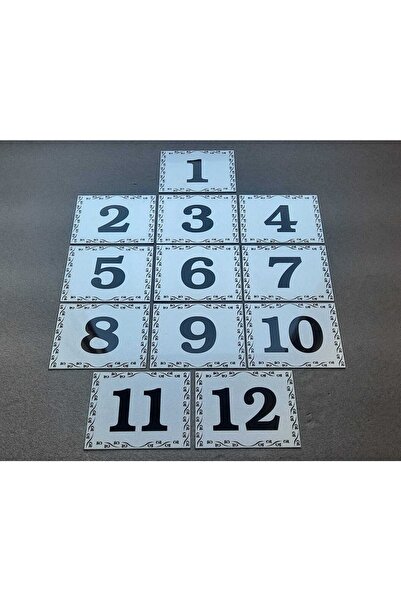 Genel Markalar Kapı Numarası 6x8 Cm Metalik Gümüş Gri Üzeri Siyah Baskı Kendinden Yapışkanlı No:1 Den 12 E