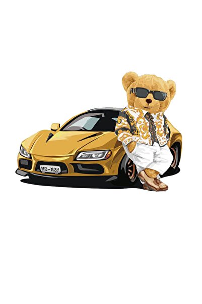 MegaSticker ملصق للكمبيوتر المحمول Rich Bear Rich - دمية دب للسيارة وخوذة درا...