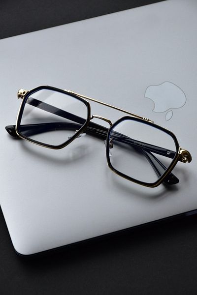 LOOKUP Blue Light Protection Glasses Optical Compatible Can Change Glasses Blue Block Unisex Women Black Gold