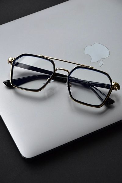 LOOKUP Blue Light Protection Glasses Optical Compatible Can Change Glasses Blue Block Unisex Women Black Gold