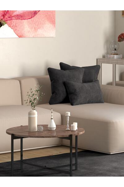 Pastel Velvet Textured Black Color Throw Pillow Pillow Case Suitable For Freedom Series Punch