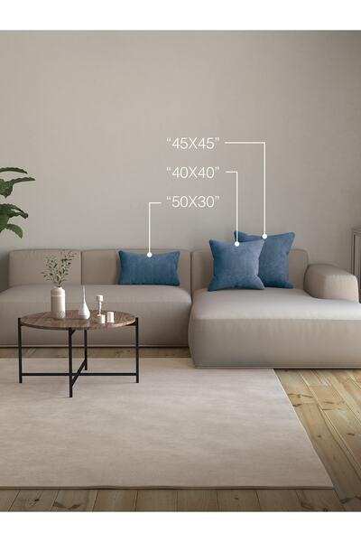 Pastel Kadife Dokulu Koyu Mavi Kırlent Yastık Kılıfı Freedom Serisi Punch Için Uygun