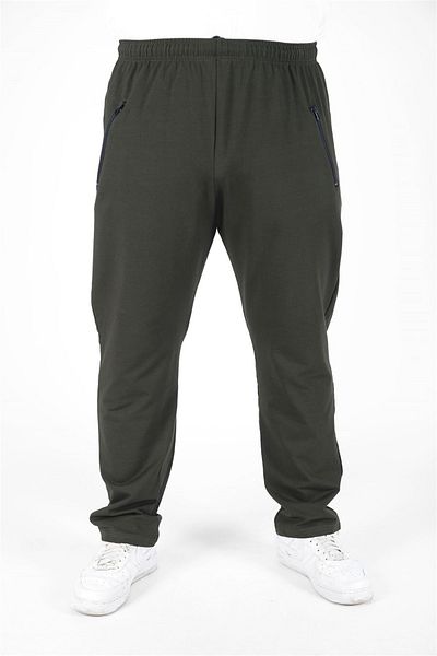 MocGrande Κλασικό Φούτερ Plus Size Τσέπη με φερμουάρ 22500 Χακί