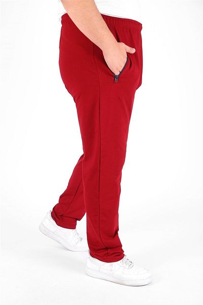 MocGrande Κλασικό Φούτερ Plus Size Τσέπη με φερμουάρ 22500 Claret Red