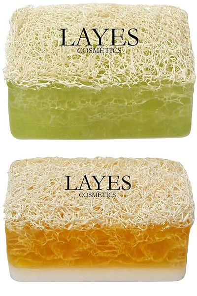 Layes Natural Pumpkin Fiber Aloe Vera Soap And Natural Pumpkin Fiber Soap With Donkey Milk Honey 130 gr