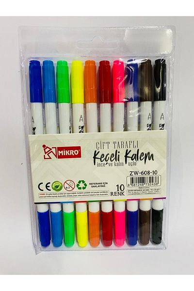 Mikro Double Sided Felt Tip Pen 10 Colors