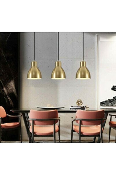 demet habek mylights Mylights Üçlü Masa Üstü Sarkıt Mat Altın Taban 60cm Siyah Kasa