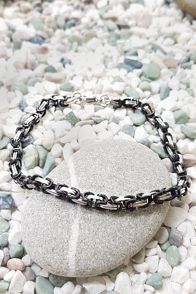 Chavin King Model 4 MmGrey-black Steel Men's Bracelet Az68-4sy