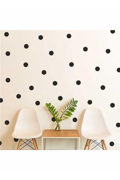 Piksel Grafik Black Polka Dot Wall Sticker 100 Pieces