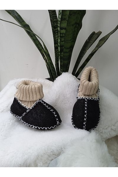 AGNELLİNO BABY Baby Booties Furry Genuine Lambskin