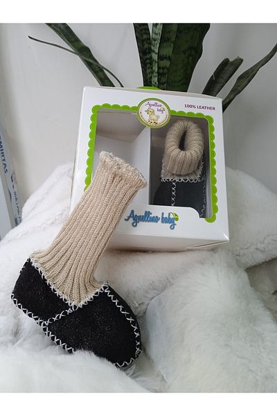 AGNELLİNO BABY Baby Booties Furry Genuine Lambskin