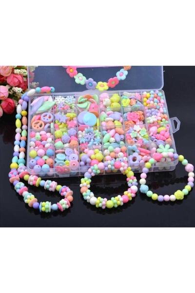 HASAN ERDOĞAN 24 Gözlü Kutuda Hobi Plastik Boncuk Seti Kendin Yap Seti