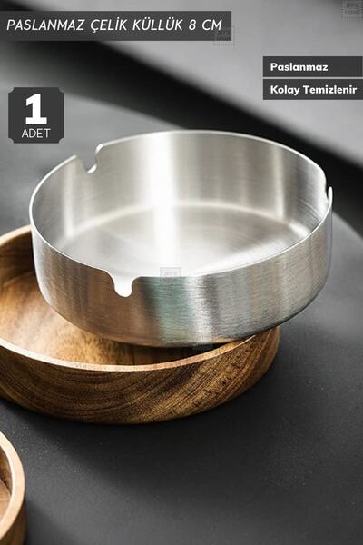 Jet's Home Scrumieră simplă 8 Cm Scrumieră din oțel inoxidabil Scrumieră pentru țigări