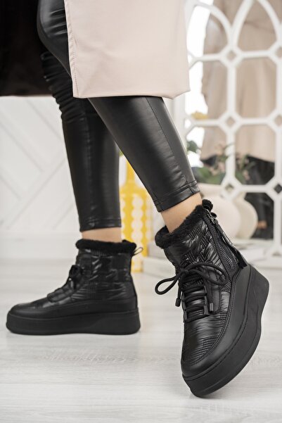 Khayt Γυναικείες μπότες χιονιού Violetta αδιάβροχες γούνινες με φερμουάρ