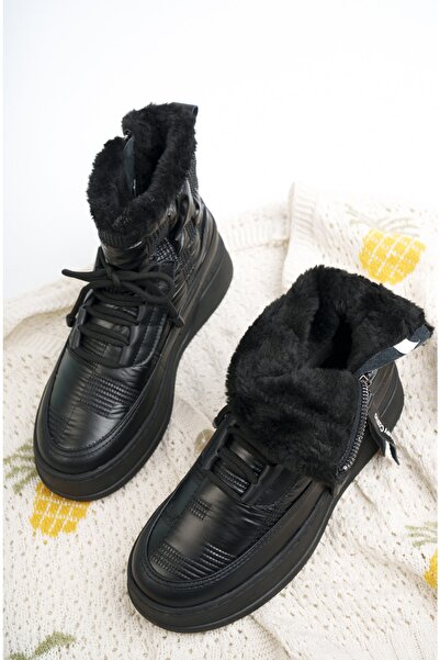 Khayt Γυναικείες μπότες χιονιού Violetta αδιάβροχες γούνινες με φερμουάρ