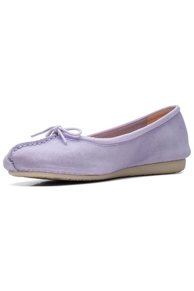 CLARKS Freckle Ice Lilac Suede CASUAL WOMEN SHOES