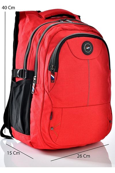 Relaxion Rucsac de zi pentru liceu unisex roșu