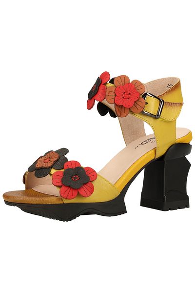 LAURA VITA Sandalette - Gelb - Blockabsatz
