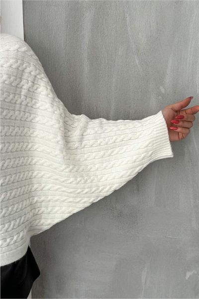 FEMELLE Pulover cu guler alb pentru damă Pulover cu mânecă liliac