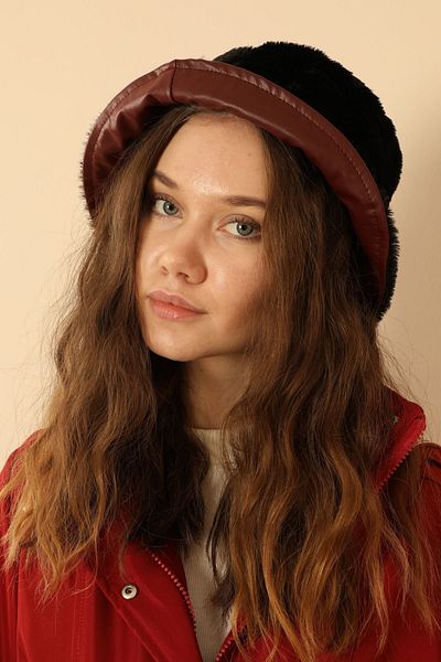Ladies&Gentlemen Double Sided Leather Plush Women's Bucket Hat