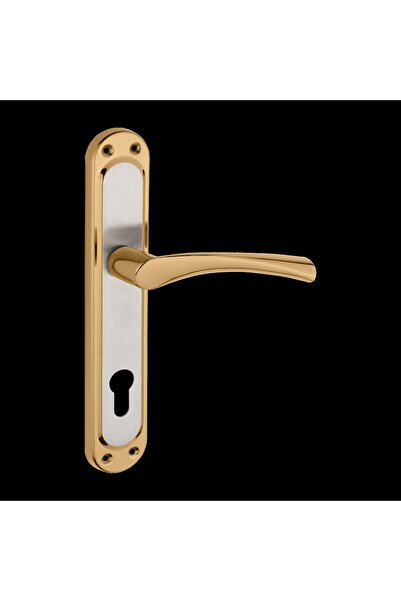 İstanbul E-Hırdavat Büyük Bravo Lüx Albirifin Aynalı Yale Çelik Kapı Kolu 1 Takım Daire Giriş Kapı Kolu