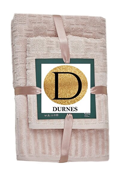 DURNES Premium Bath Set - Bath Towel, 100% Cotton Hand Towel, Powder