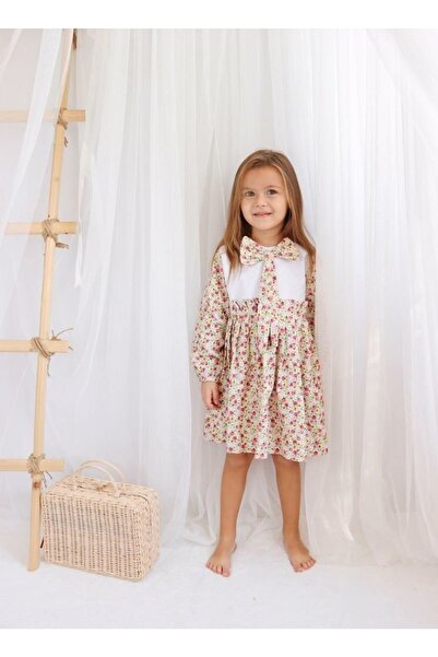 Le Petite Sole Fiora Girl's Dress Ribbon Collar