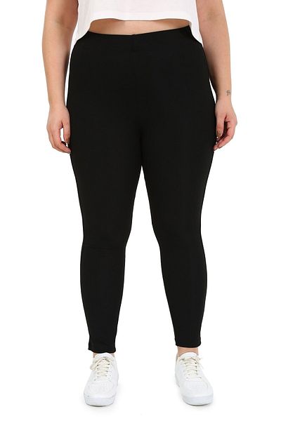 DISENTIS MODEST Large Size Black Tights with Elastic Waist Panels