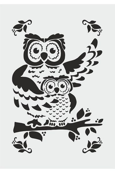 STENCİLTASARIM Stencil Design Ku003 Wall Wooden Glass Painting Pattern