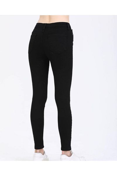 SHEVEGA Jet Black High Waist Skinny Leg Slimfit Skinny Jeans