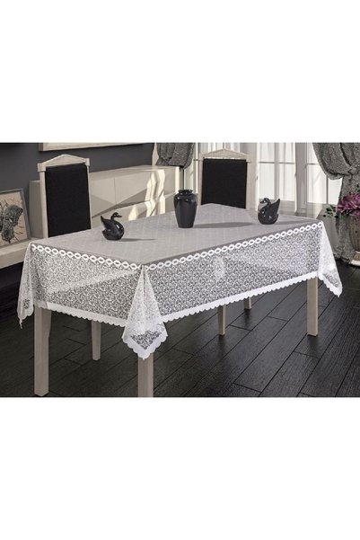 tekstill Elegant Knitted Tablecloth 160*220-White