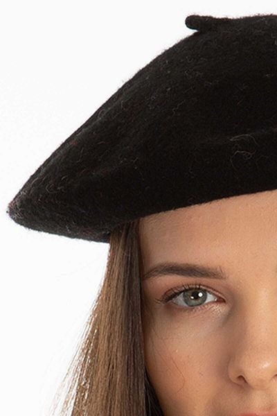 Mor Fabric Black French Painter Felt Beret