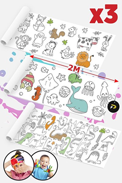 Postermanya Animals Educational Giant Painting Paper Set (3 Pieces)
