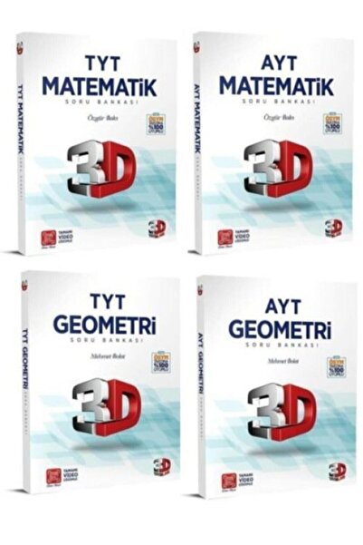 3D Yayınları Çözüm Tyt Ayt Matematik, Geometri Soru Bankası Seti