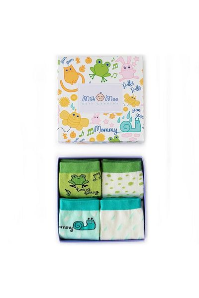 Milk & Moo Milk&moo Baby-Socken – 4er-Set, für Spratfrosch und Sangalos, 0–12