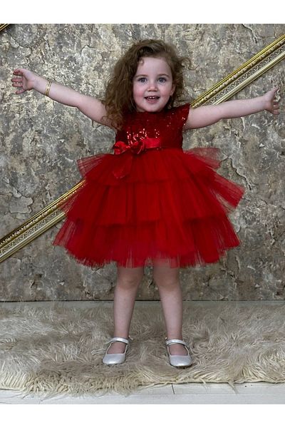 Pumpido Girl's Red Tutu Dress