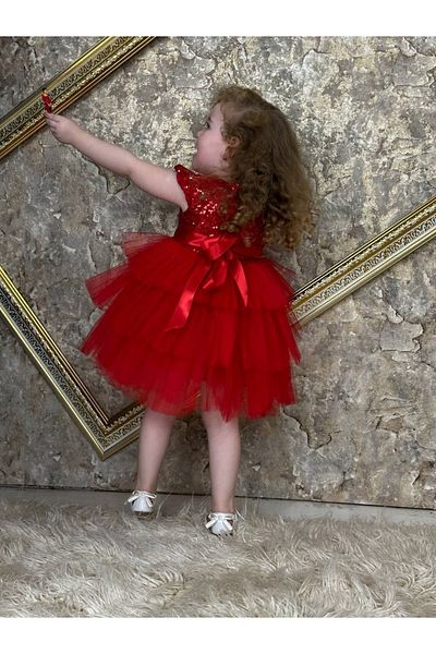 Pumpido Girl's Red Tutu Dress