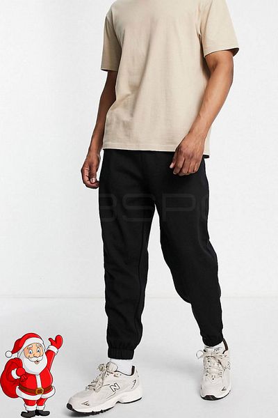 BSBSPOR Καλοκαιρινό Unisex Jogger Μαύρο Oversize Ελαστικό Παντελόνι
