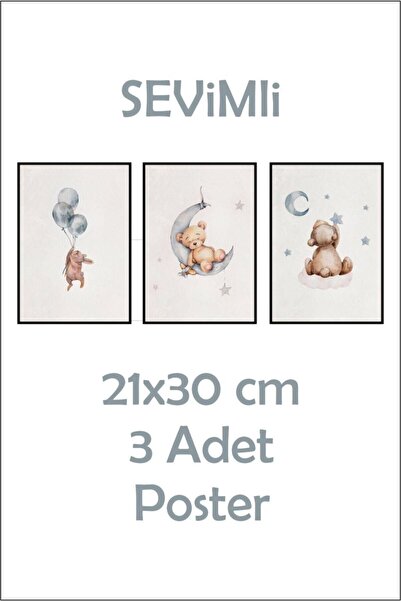 Piksel Grafik Cute Self-Adhesive Poster Set