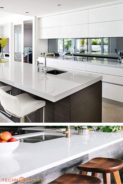TechnoSmart 60x100cm White Glitter Self Adhesive Glossy Wallpaper Kitchen Bathroom Cabinet Covering